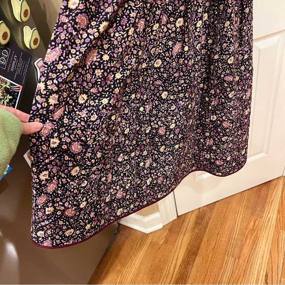 NEW Hunter Bell Brenner Dress Quilted Puff Sleeve Midi Size 6 Midnight Floral - Picture 8 of 13